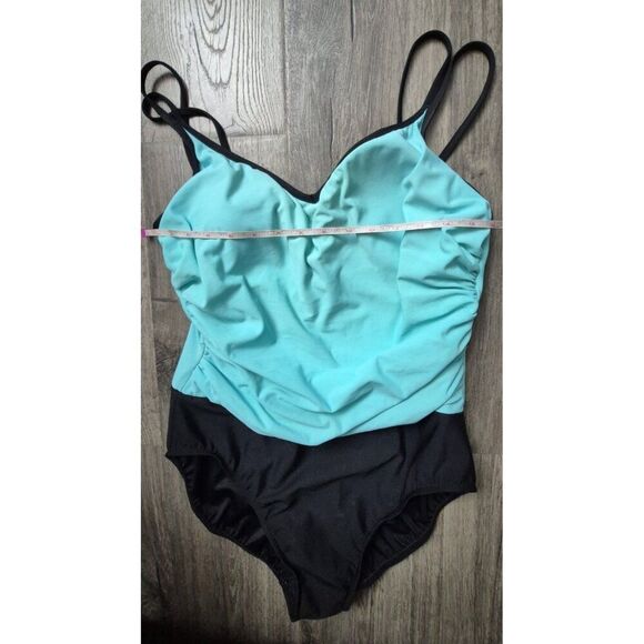 Trimshaper Ruched Slimming One Piece Swimsuit Bathingsuit Women's Size 16 - Picture 3 of 7